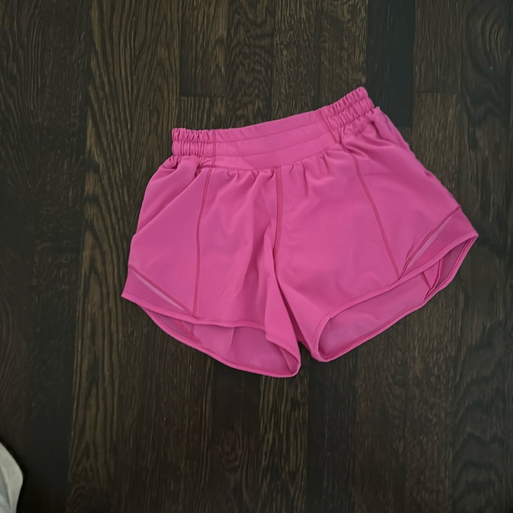 Lululemon size 2 hotty hot short in hot pink longer length (4 inches)